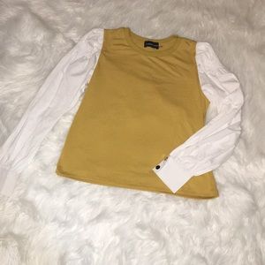 Yellow and white shirt